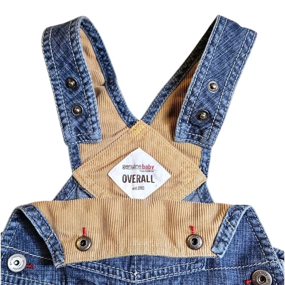 Denim Overalls 100% Cotton Genuine Baby by Oshkosh B'gosh Sz 9 Months Y2K - Picture 5 of 10